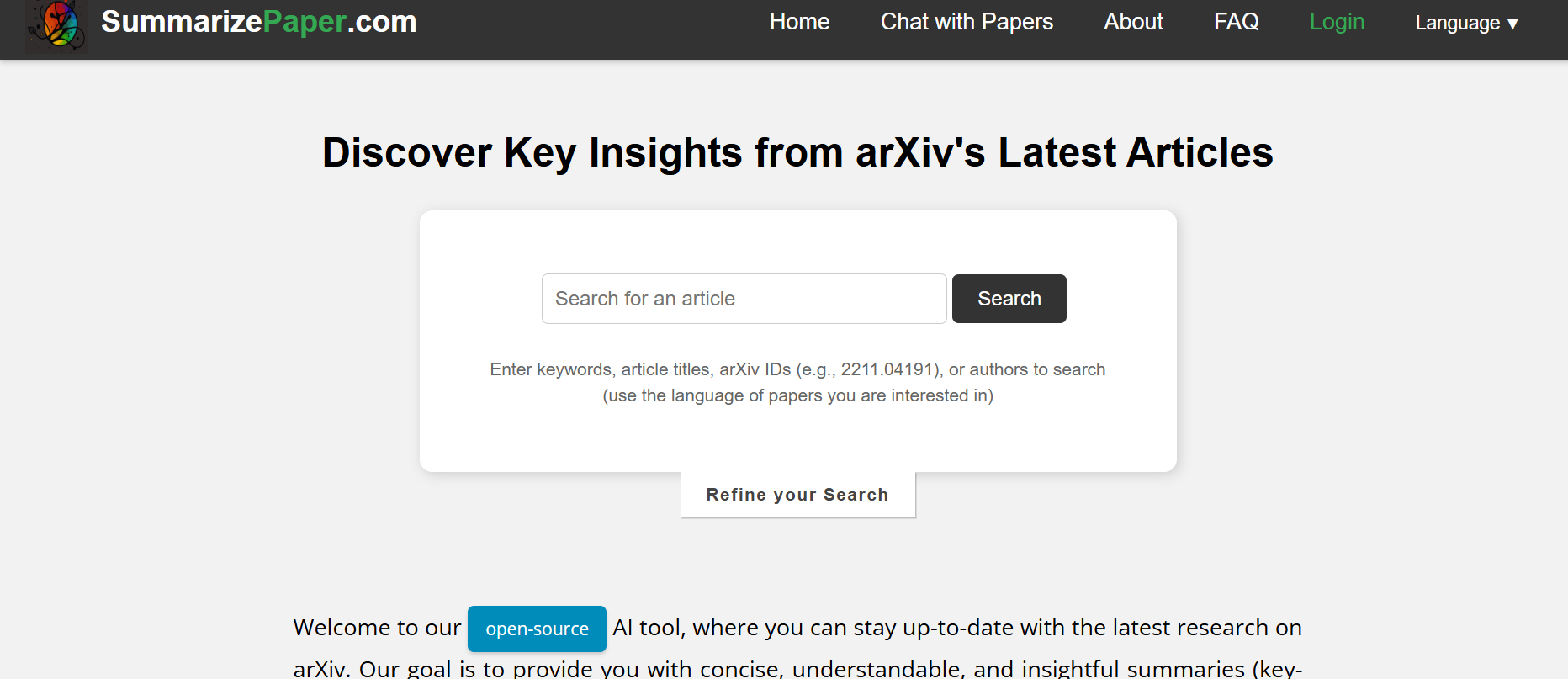 Arvix Summary Generator
