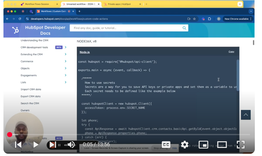Mastering HubSpot API: Pt. 3 – Workflow Custom Coded Actions, Integration & Private Apps Token