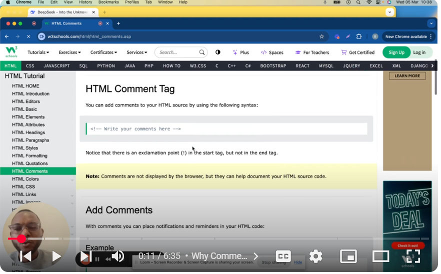 Learn HTML with AI Pt.11 – HTML Comments: A Beginner’s Guide to Documenting and Debugging Your Code