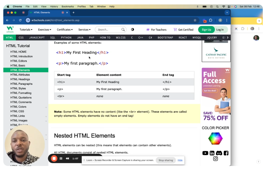 Learn HTML with AI Pt.4 – HTML Elements – Web Development for Beginners – ChatGPT & W3schools