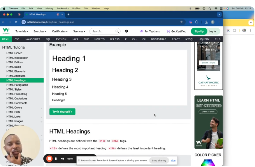 Learn HTML with AI Pt.6 – HTML Headings – Complete Tutorial for Beginners – ChatGPT & W3Schools