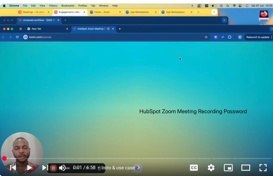 Workflow: How to Send Attendee HubSpot Zoom Meeting Recording Password