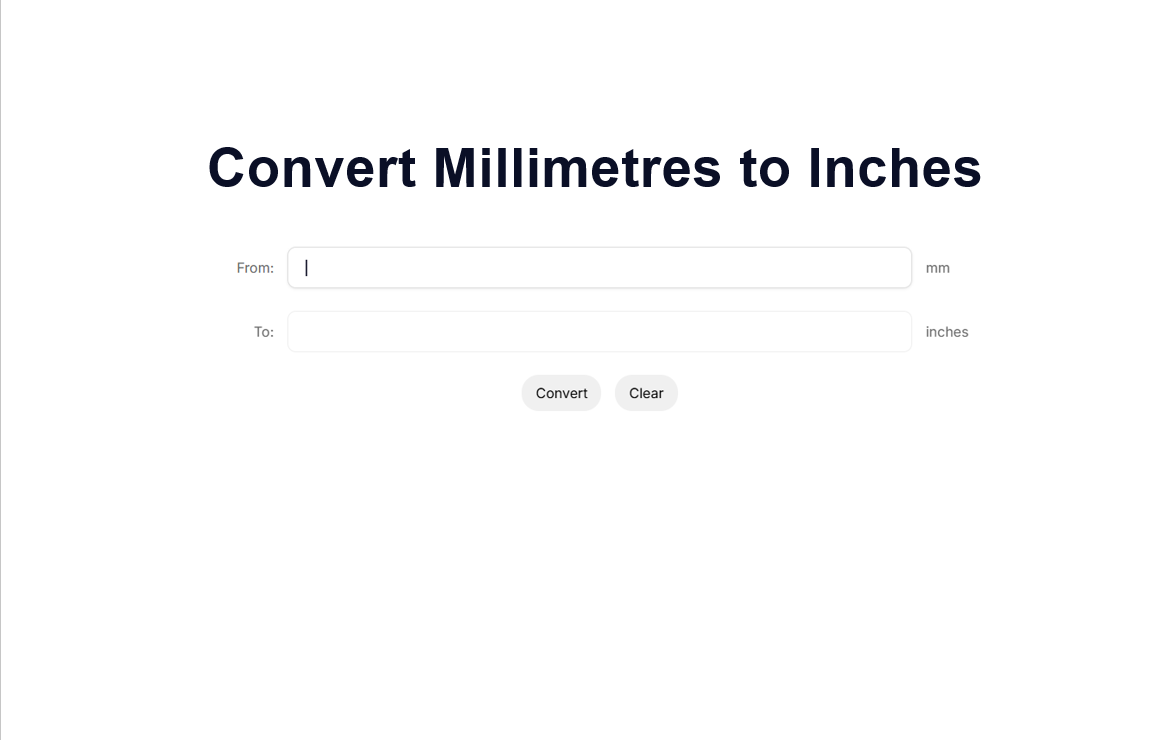 Convert mm to inches