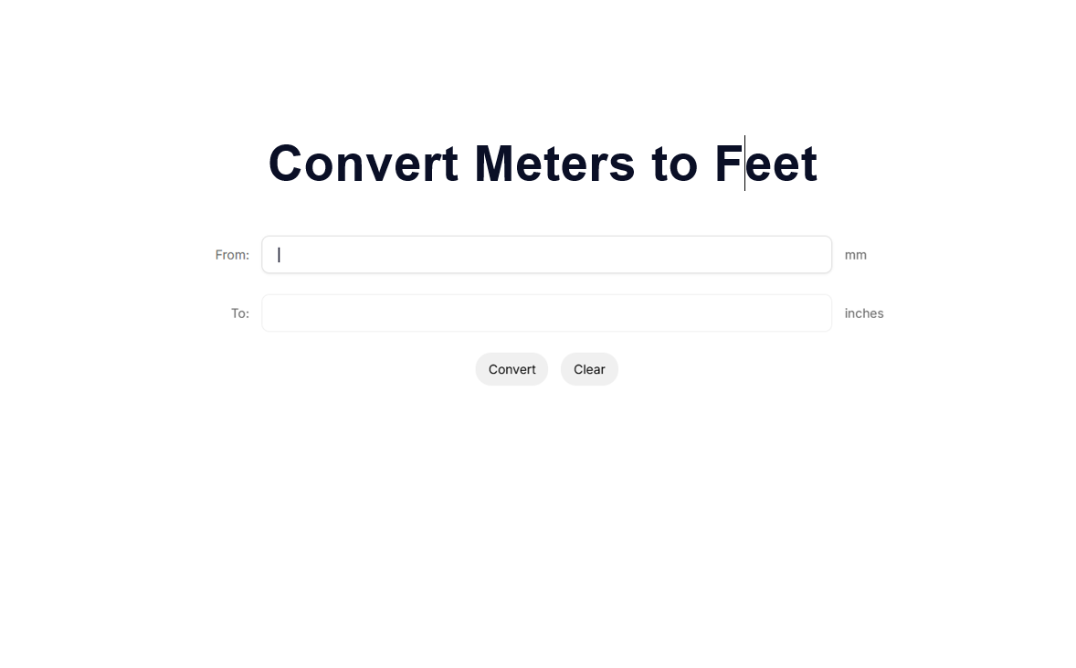 Convert meters to feet
