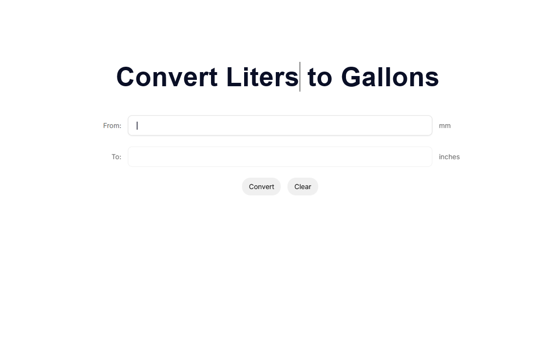 Convert Liters to Gallons